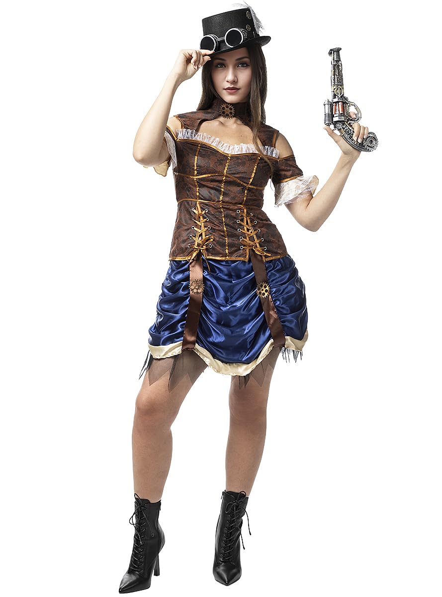 Funidelia | Costume Steampunk corto da per donna Originali & Divertenti, Western, Film e Cinema - Costume per Adulto e accessori per Feste, Carnevale e Halloween - Porpora