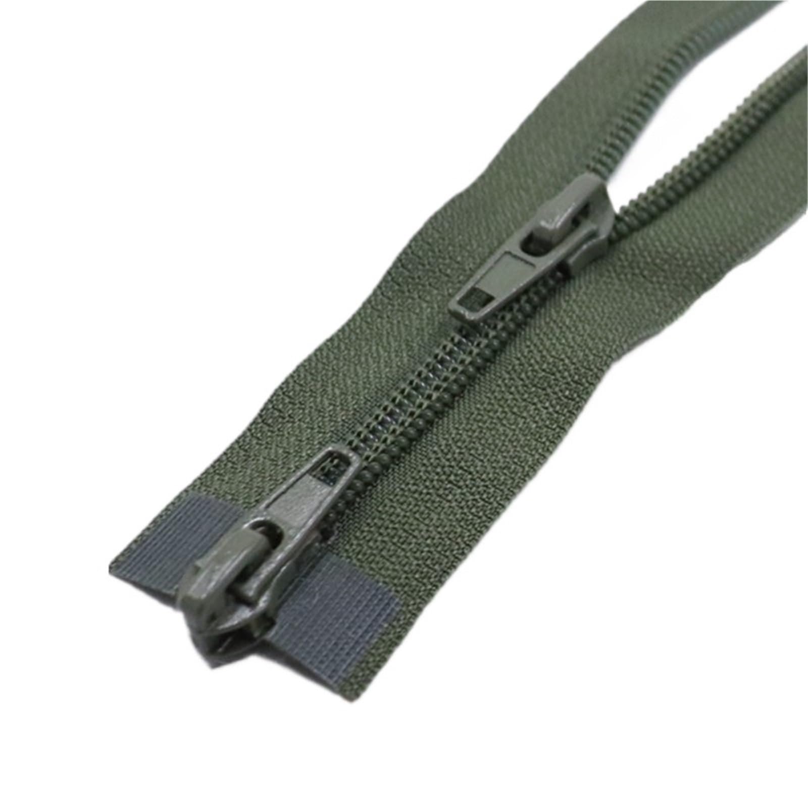 Zippers Sewing, Two-Way Separating Zipper 5# Nylon Double Slider Multicolor 60-500cm for Sewing(Green-60cm)