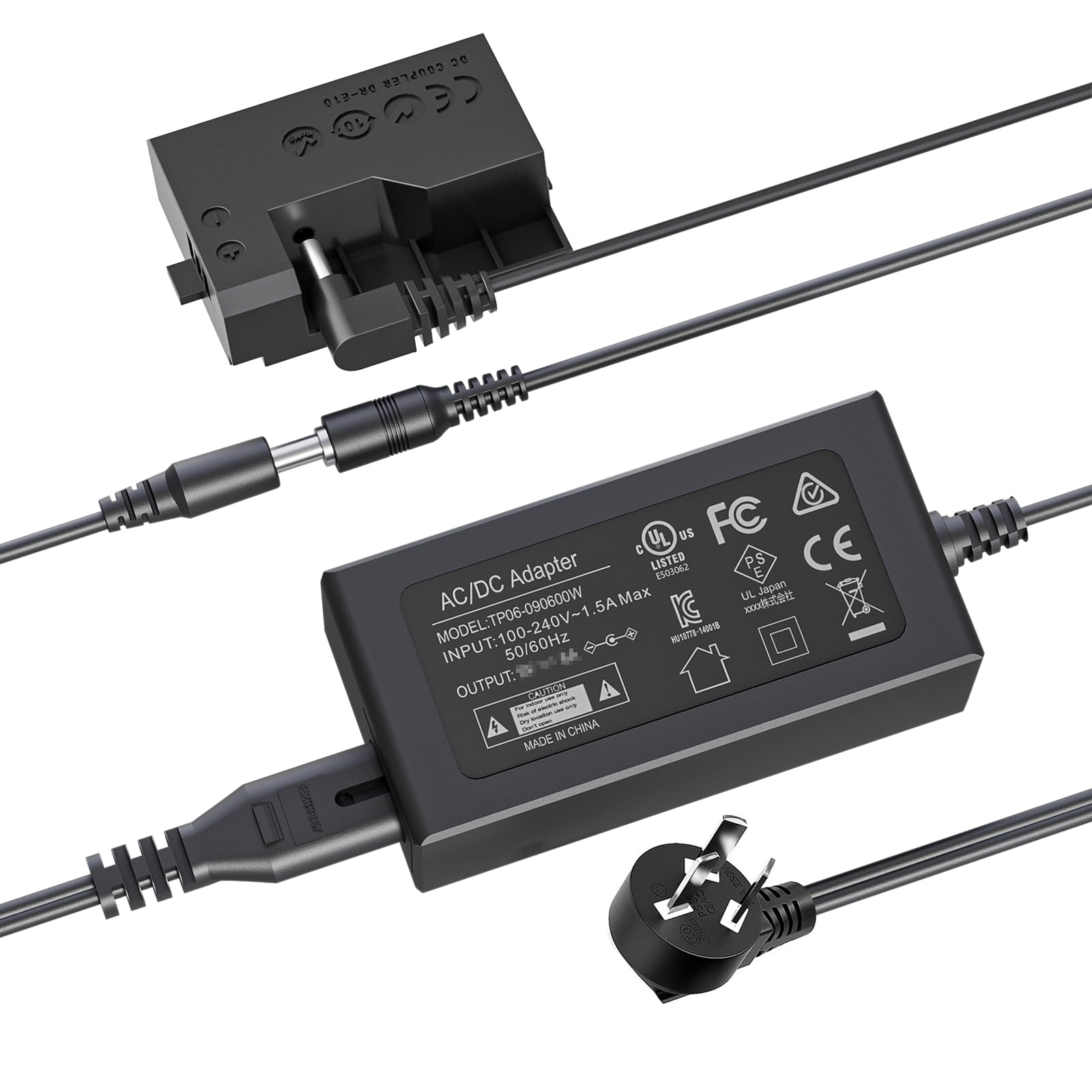 F1TP ACK-E10 AC Power Adapter and LP-E10 DR-E10 Dummy Battery Coupler Kit Replacement for Canon EOS Rebel T3 T5 T6 T7 T100 1100D 1200D 1300D 2000D Cameras