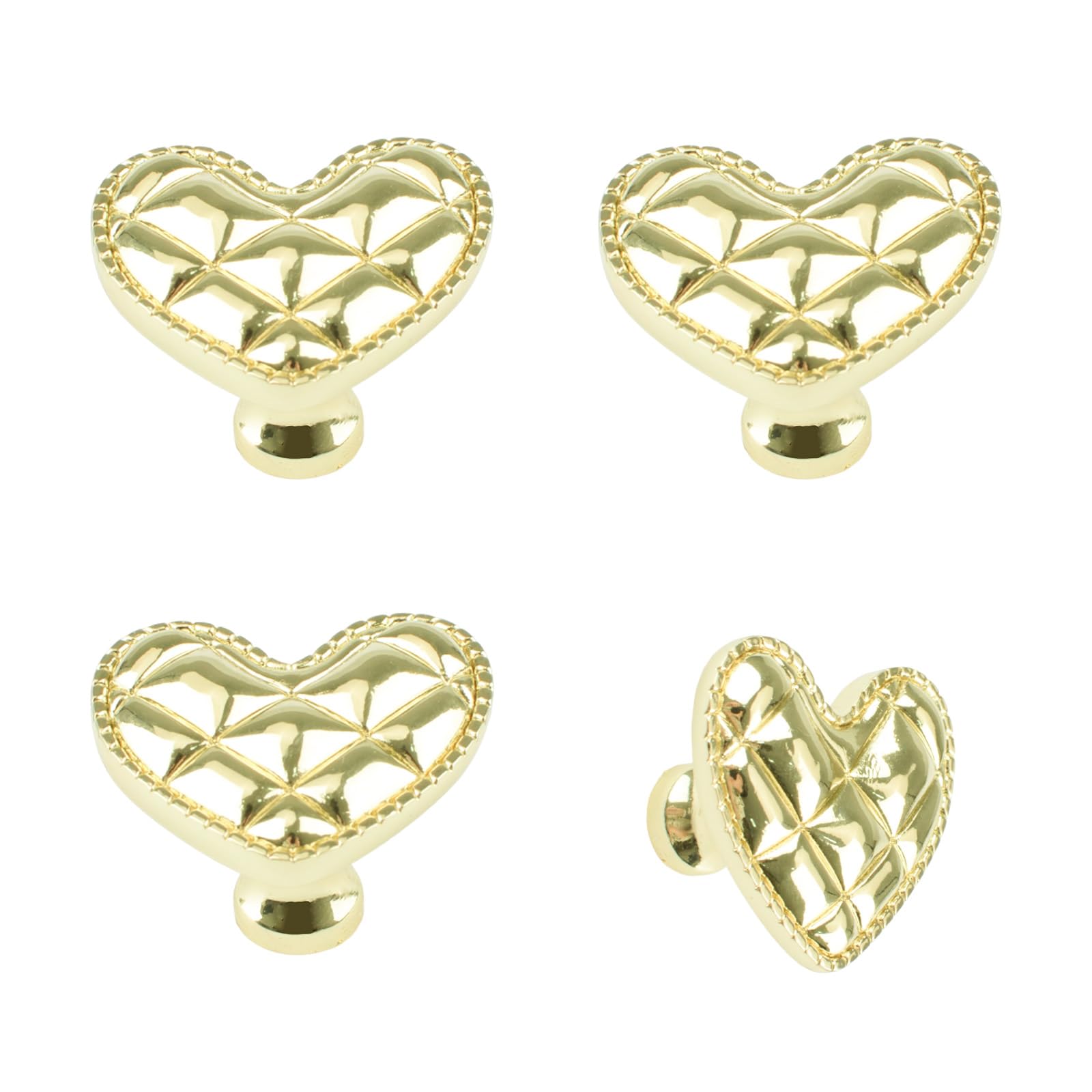 MOROBOR Gold Zinc Alloy Heart-Shaped Knob, 4pcs Cabinets Dresser Drawer Knobs Furniture Wardrobe Decorative Pulls Cabinets Door Knob Pull Handle for Living Room Bedroom Kitchen โ image 1