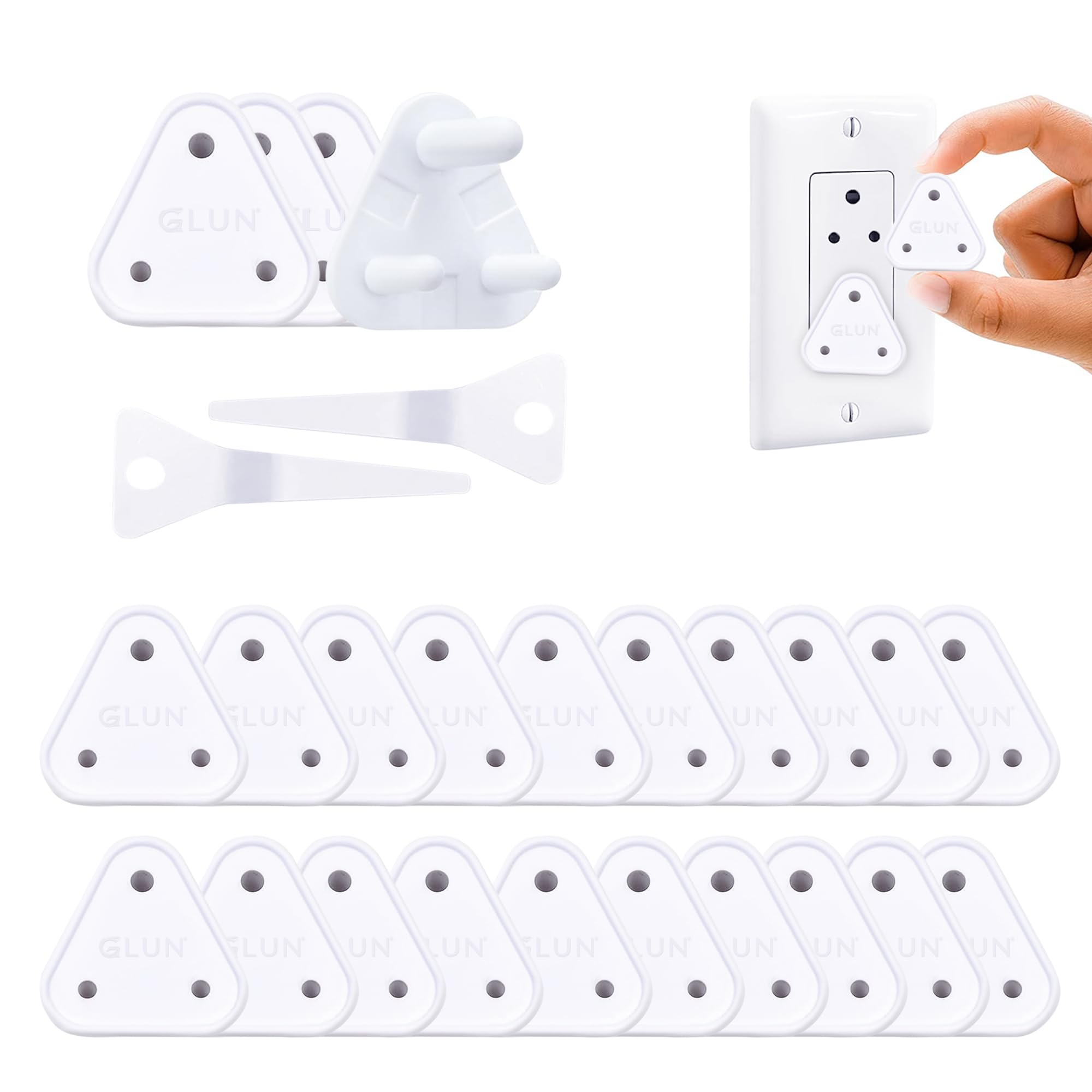 Baby Safety Electric Socket Caps 26 Piece (6 Piece 16 Amp & 18Piece 5Amp) with 2 Removal Pins for Child Proofing Socket Plug Protector-image-49