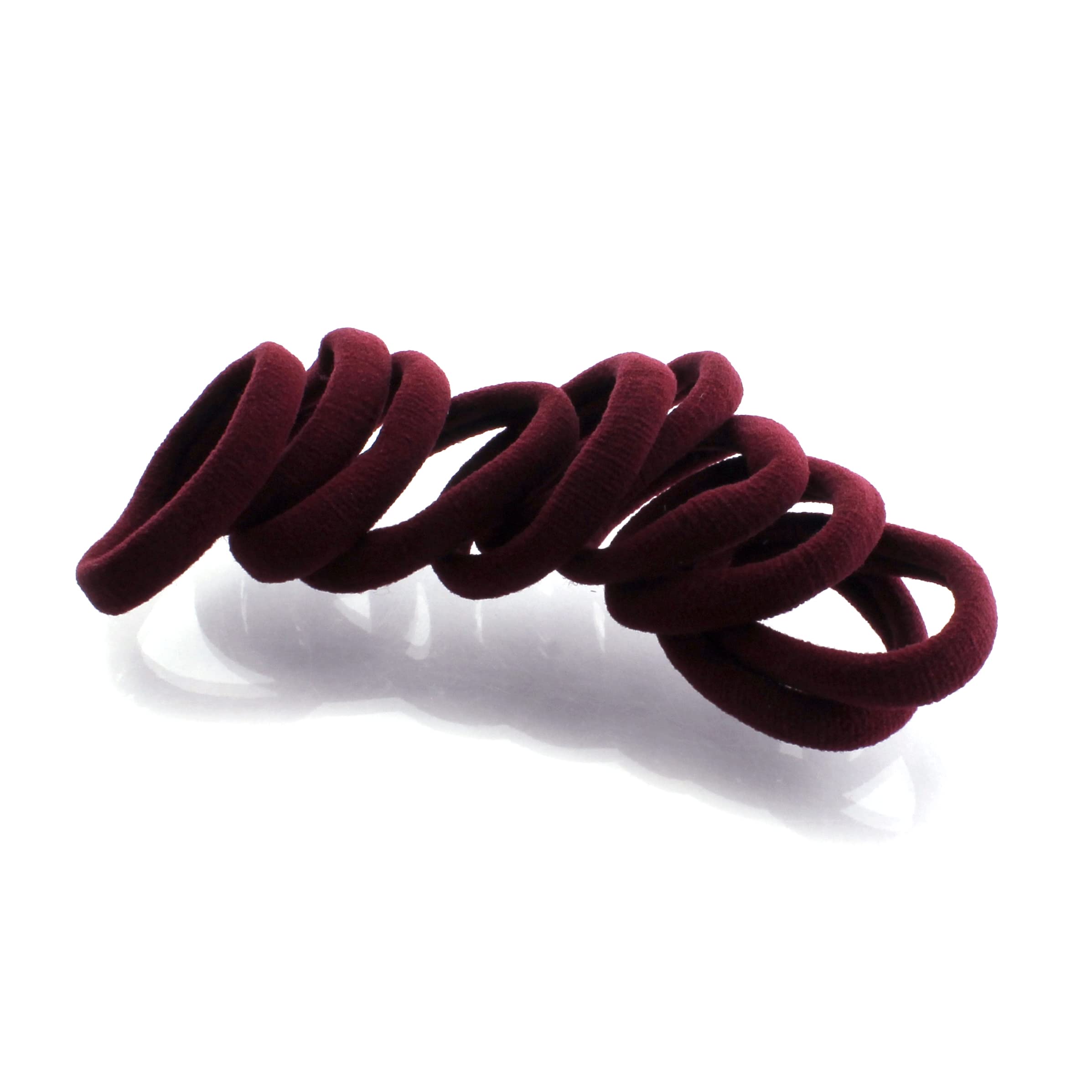 My Lello Girls Small Premium Ponytail Holder Seamless Hair Bands Maroon 100pcs