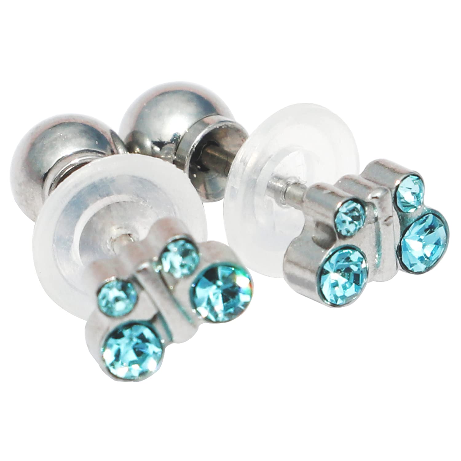 Hypoallergenic Stud Earring for Sensitive Ear Sterile Surgical Steel Allergy free Earrings with Ball Pushback Reversible Wear Safe Earring for Women Girls