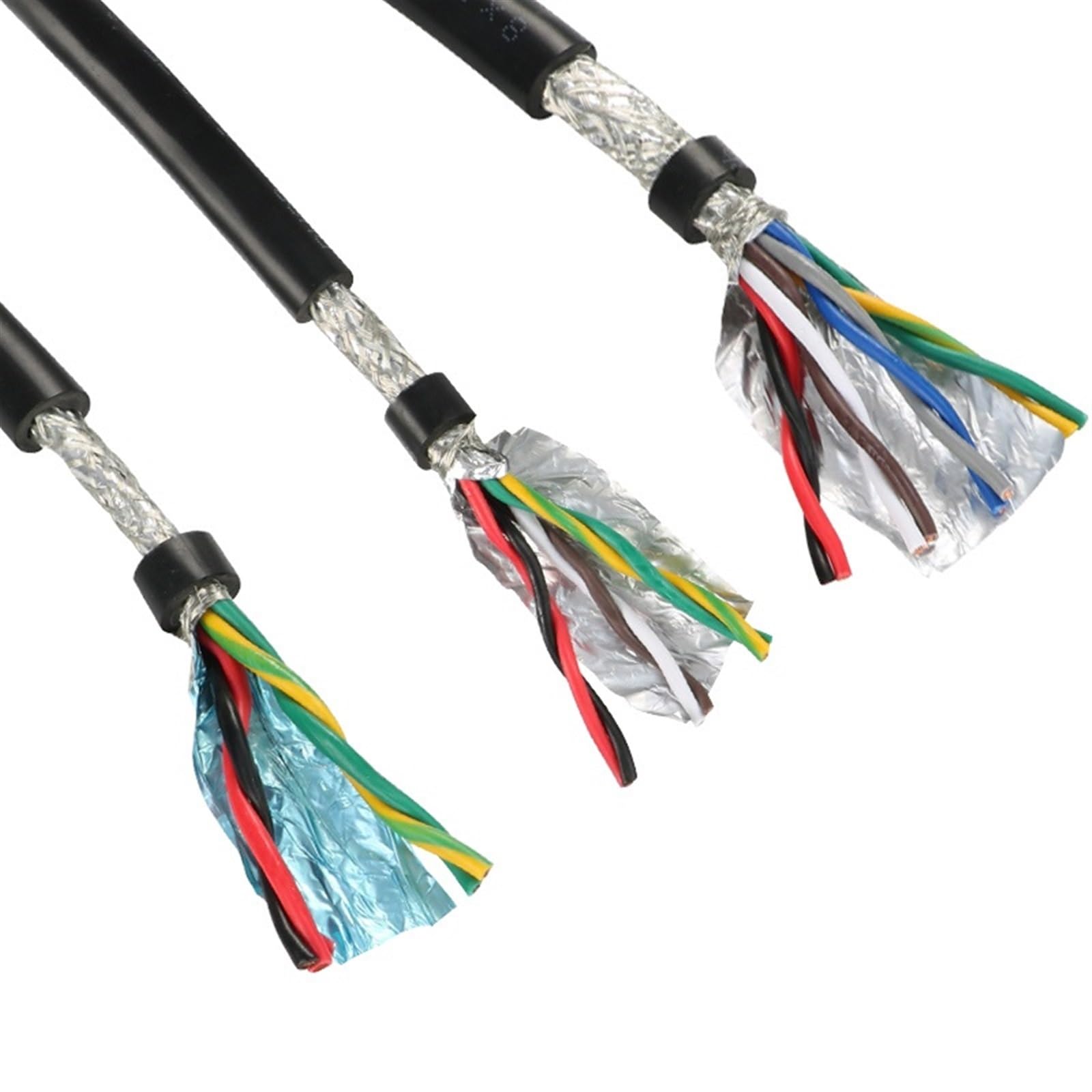 cable apantallado, Cable de par trenzado blindado cobre estañado 24 AWG, 5 metros, negro(6 Cores 5Meters)