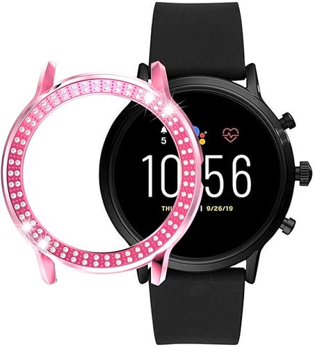 Miniatura 17 de Compatible con Fossil Gen 5 Carlyle - Carcasa protectora rígida para reloj Fossil Gen5 Carlyle con diamantes de cristal brillante, marco duro