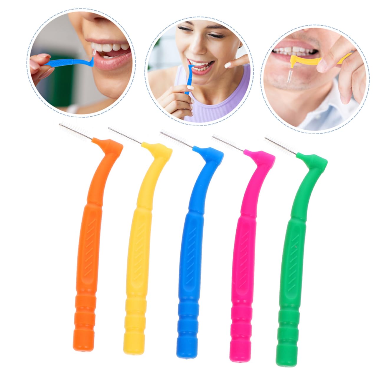 Baluue 150pezzi Spazzolini Interdentali Manuali Per Pulizia Orale Spazzole Shape Per Denti Con Manico Comodo Per Spazi Interdentali e Apparecchi Ortodontici