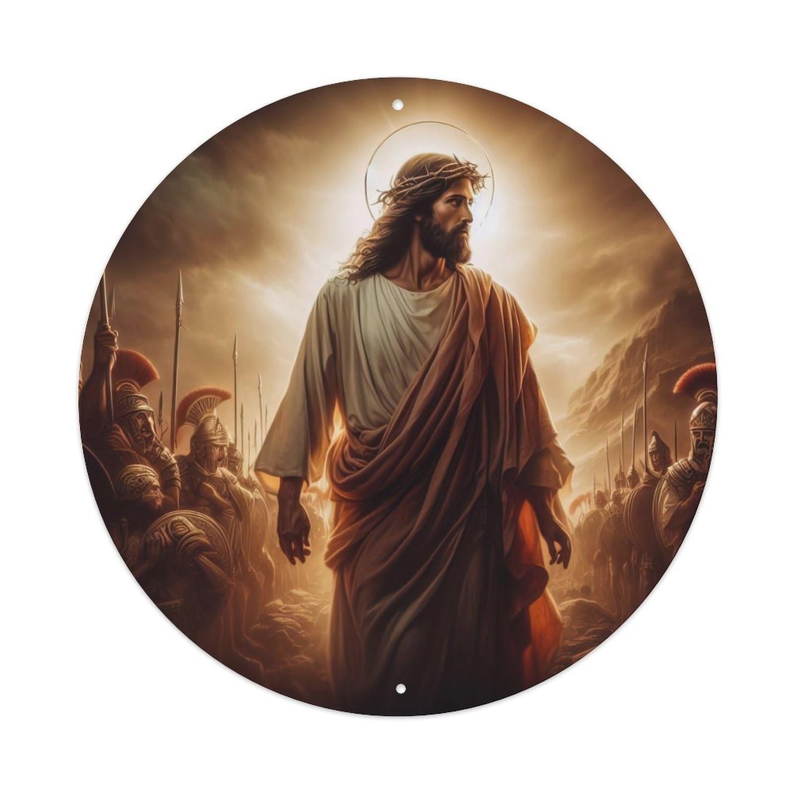 Jesus And The Little Girl Religious Metal Tin Sign