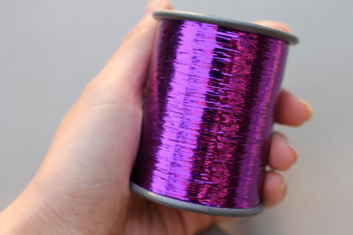 1 Spool 8000m 12 Colors Holographic Tinsel Flashabou Flat Mylar Tinsel Sparkle Flash Fly Tying Materials Width 1/92" (purple)