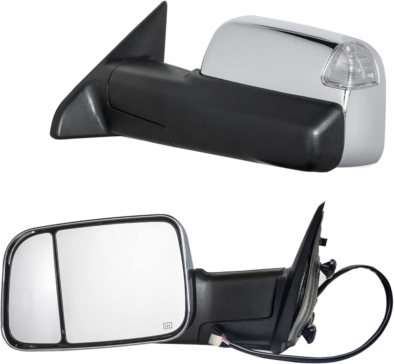 Carbon Fiber Accessories For Cars EPARTS Chrome Polished ABS Side View Mirror Overlay Full Cover Trim Caps Fit For 2010-2018 Dodge Ram 1500 2500 3500 Non-Towing Mirror White Ram - Foto 8