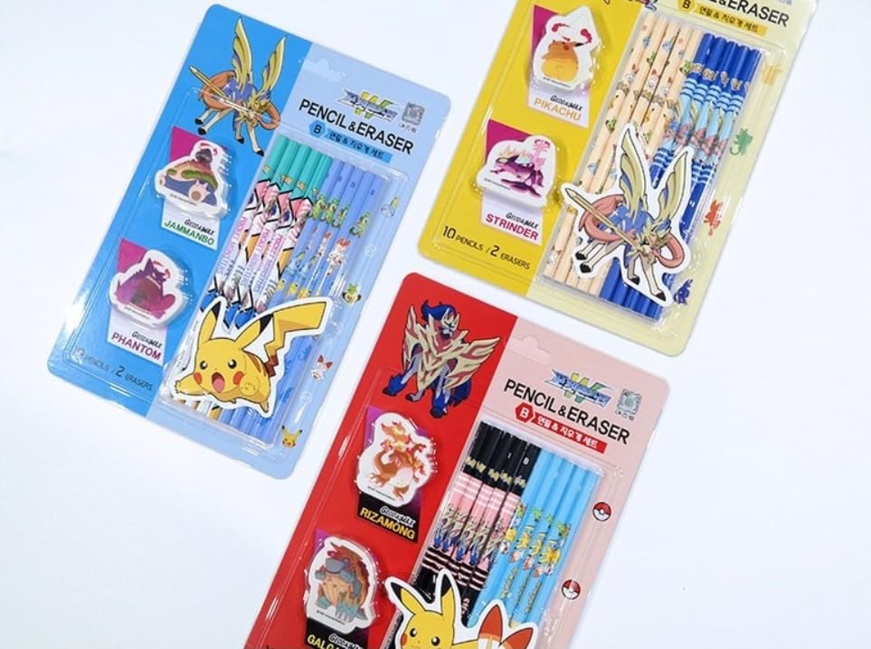 Set de 10 lápices B Pikachu con 2 borradores miniatura 7