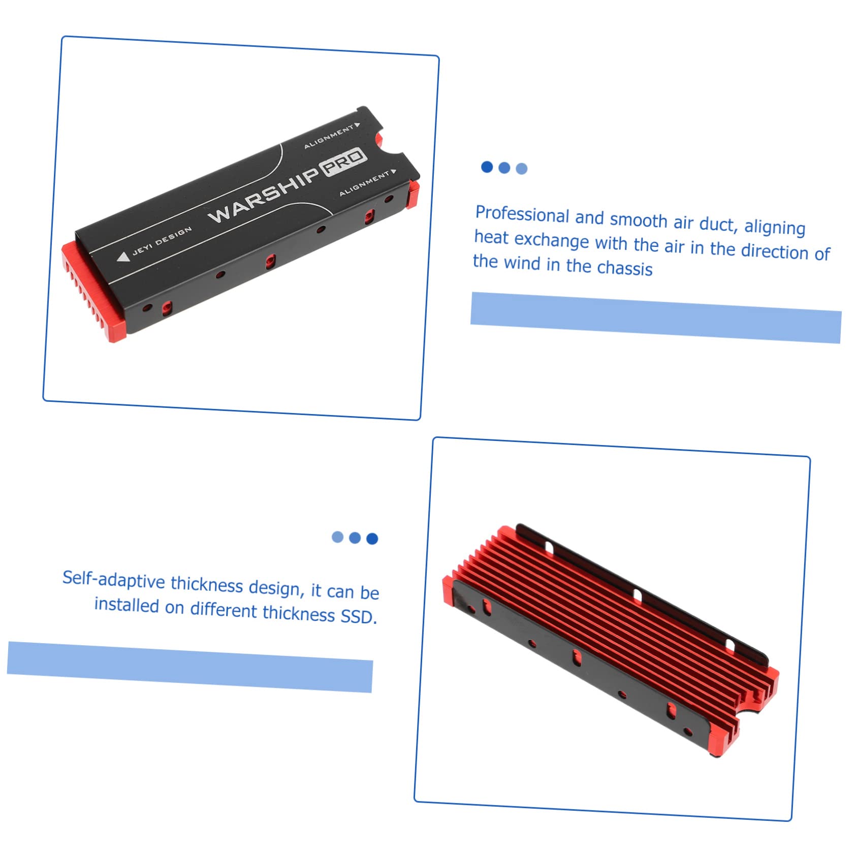 LAPYAPPE 1 Set Heat Sink Radiator for Cooling Cooler Fin Heating Sink Computer Accessory Copper Red