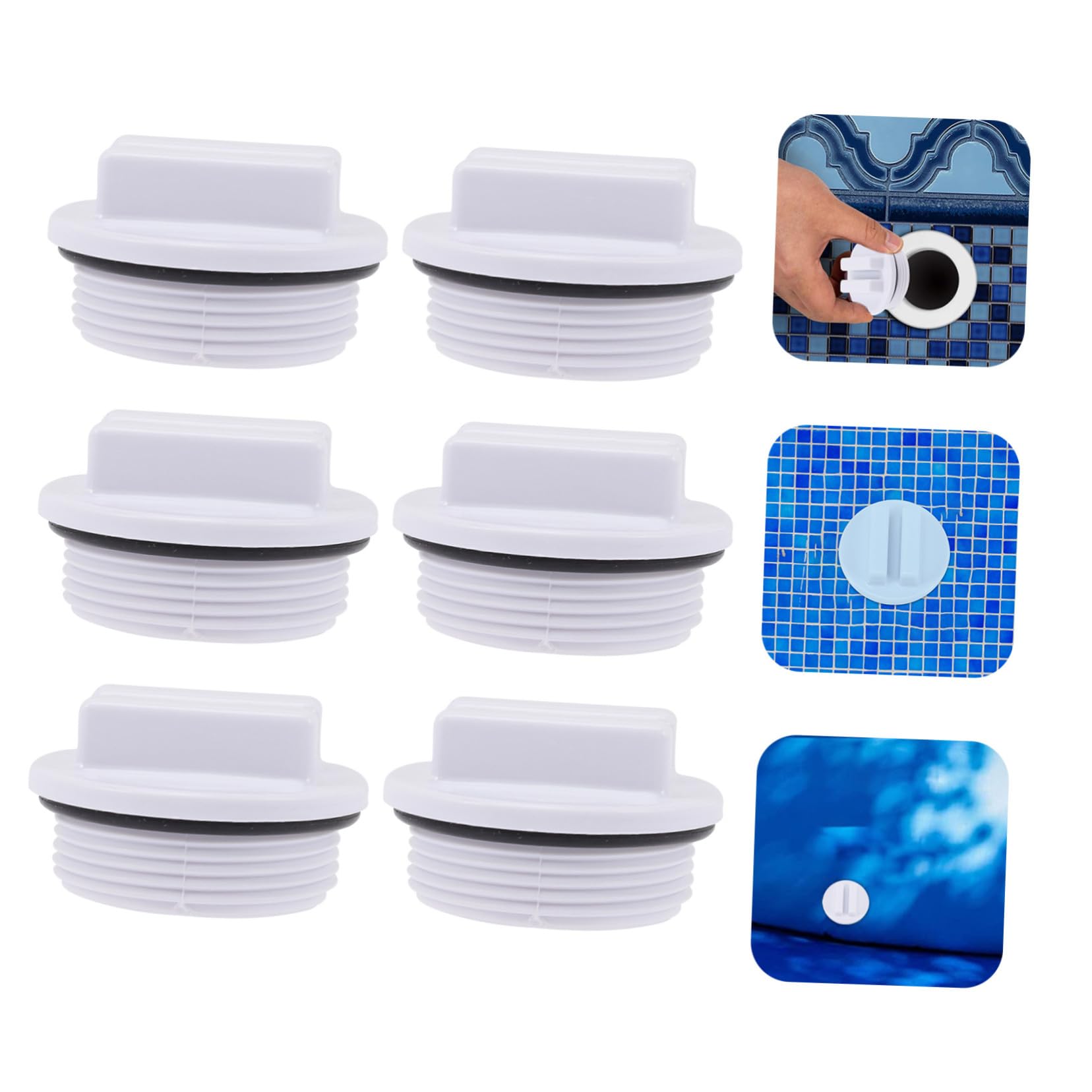 UKCOCO 18 Pcs Bouchon pour Piscine avec Joint Torique Bouchon de Vidange et Étanche Accessoire Pratique pour et Filtration