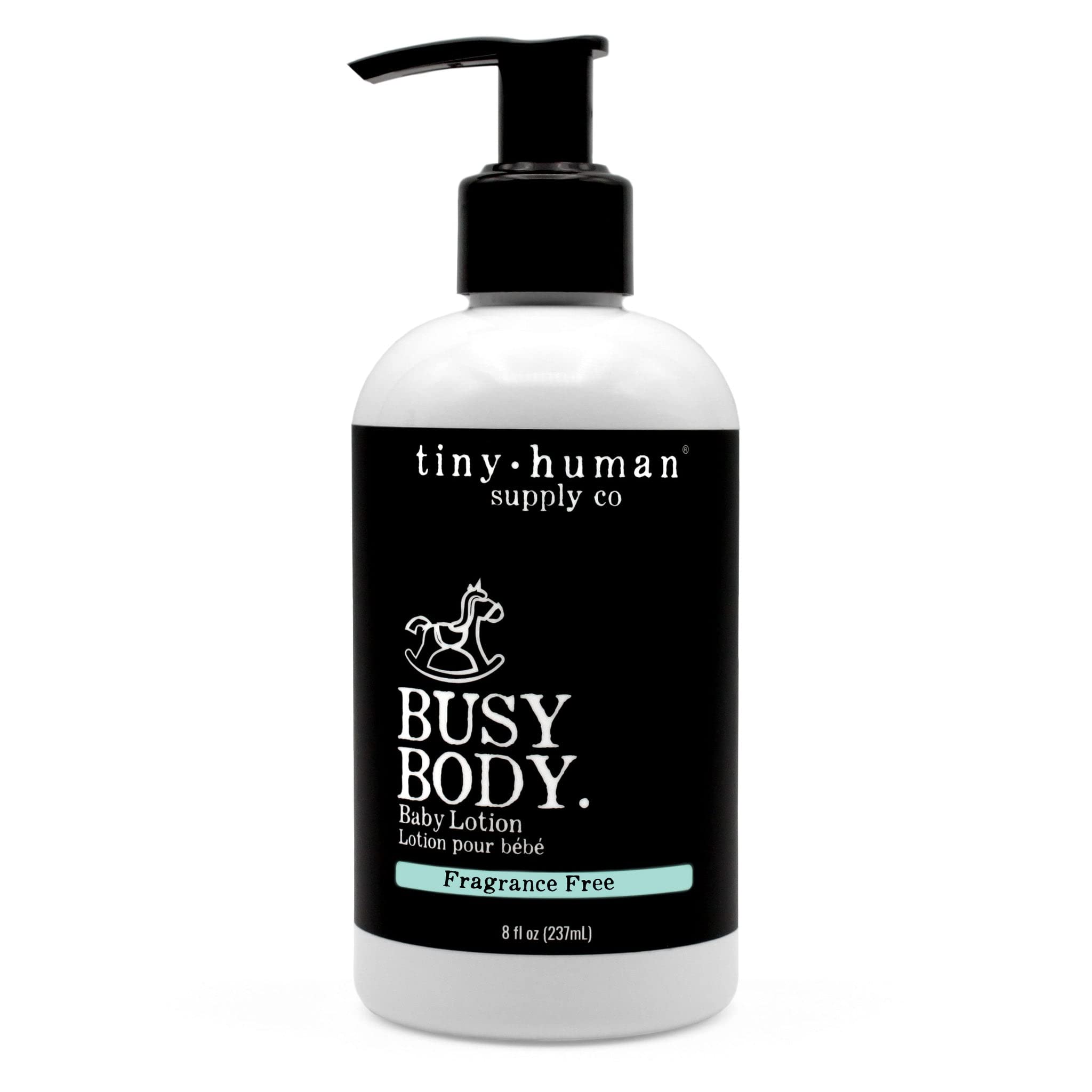 Tiny Human Supply Co Busy Body Baby Lotion 8oz, 1 Pack, Fragrance Free, Natural Ingredients, No Added Dyes, Parabens or Phthalates
