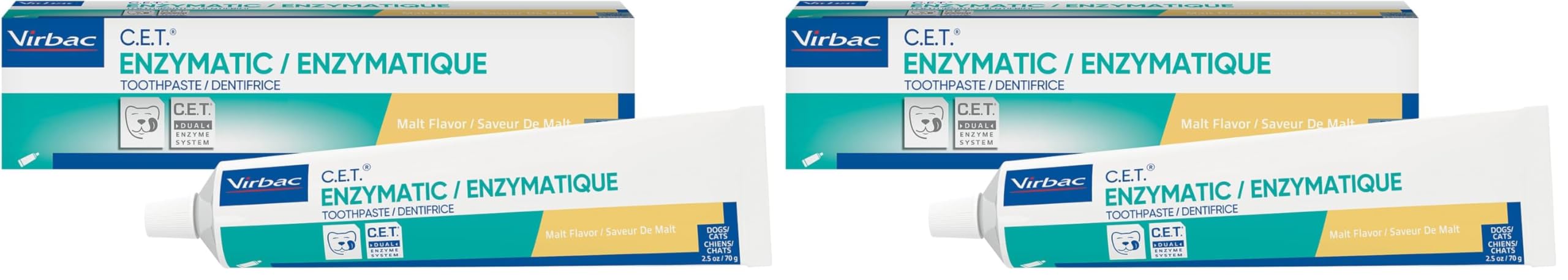 Virbac C.E.T. Enzymatic Toothpaste, Malt Flavor, 2.5 oz (Pack of 2)