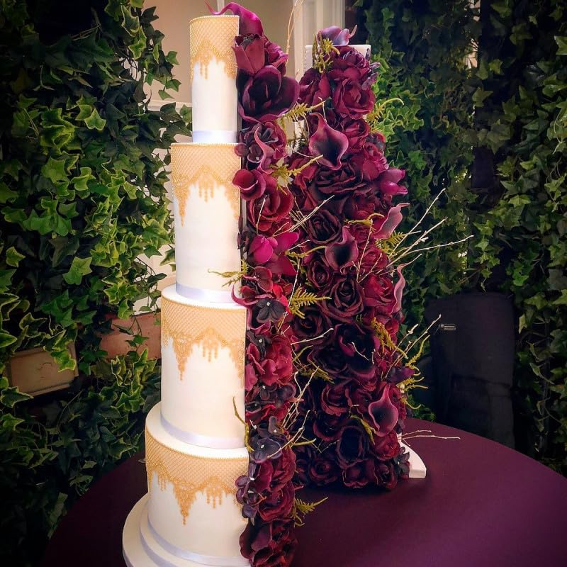 Lealoo Pièce montée en polystyrène coupée en 2 Parties, Base Ø 30cm à 10cm, Hauteur Totale 50 cm, Dummy pour gâteau Styropor