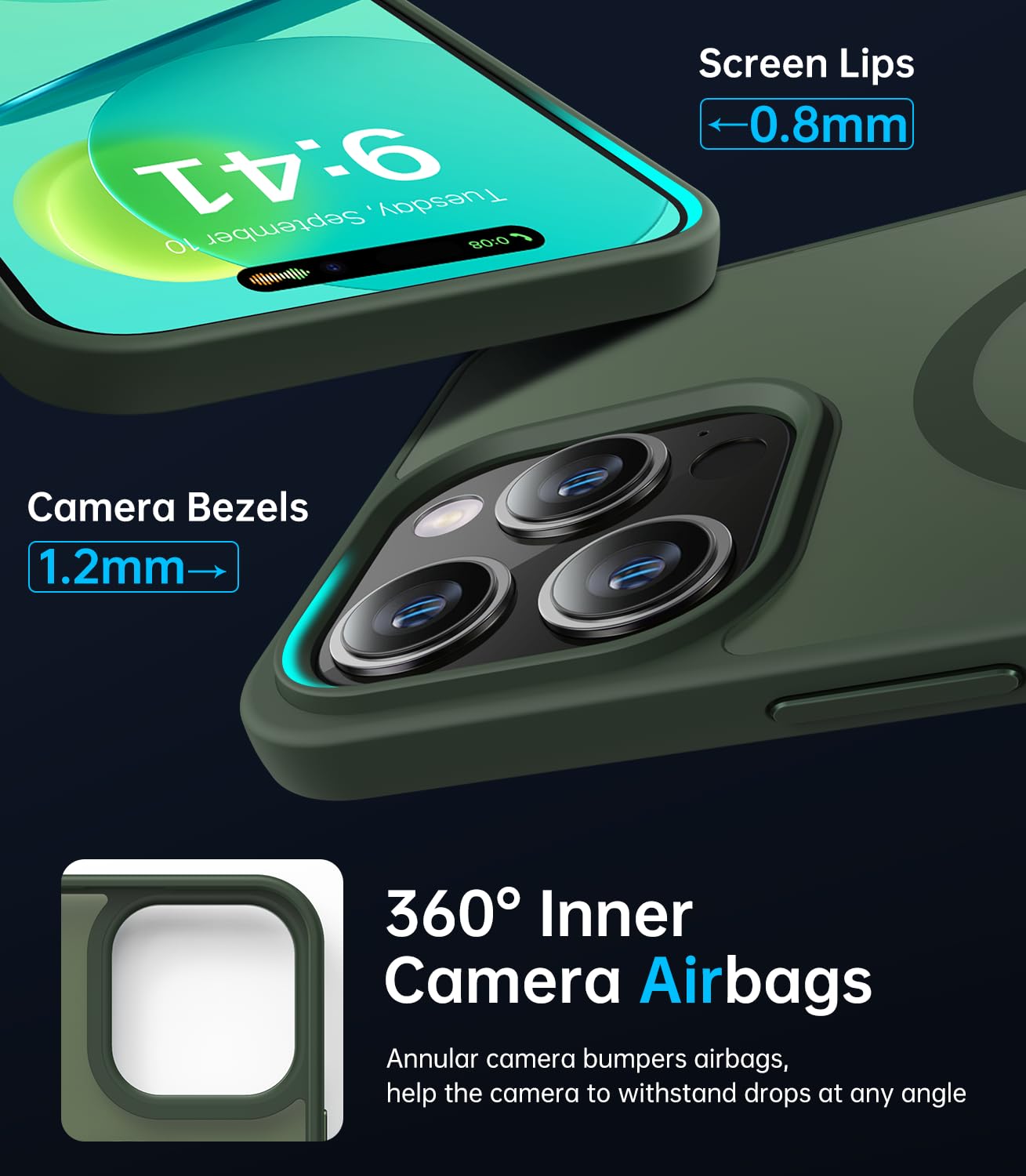iPhone 13ProMax ケース グリーン 軽量 ワイヤレス充電対応 Amazon.co.jp: Kocanasi マグネティック iPhone 13 Pro Max
