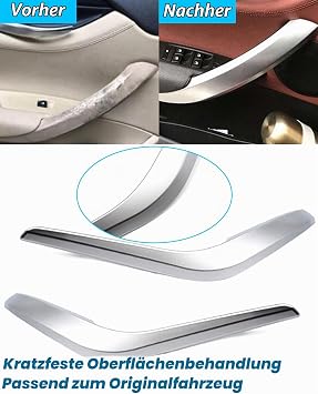 Generic X1 E84 Door Handle Cover 2 Pieces Door Handle Cover Left Side + Right Side Interior Door Handle Cover Compatible with BMW X1 E84 2009-2015 #51412991775#51412991776 (Silver) (Silver)