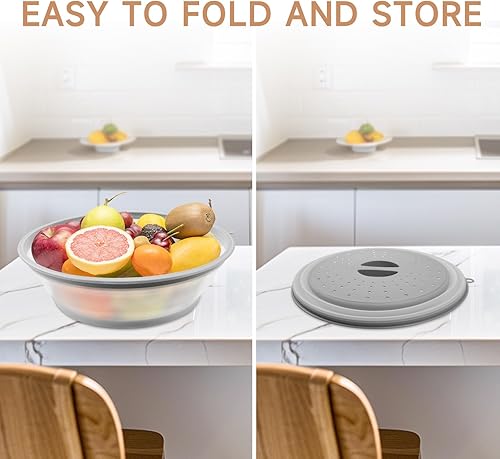 Miniatura 3 de Cubierta para microondas, cubierta para salpicaduras de microondas, cubierta de microondas para alimentos, salvamanteles para platos calientes, 2 en