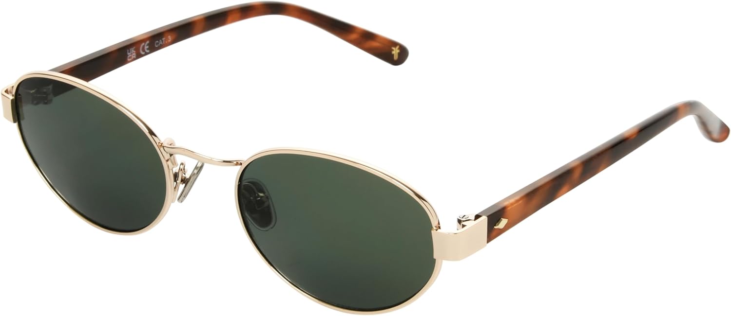 Frye Women's Savannah Oval Sunglasses, Gold, 52mm