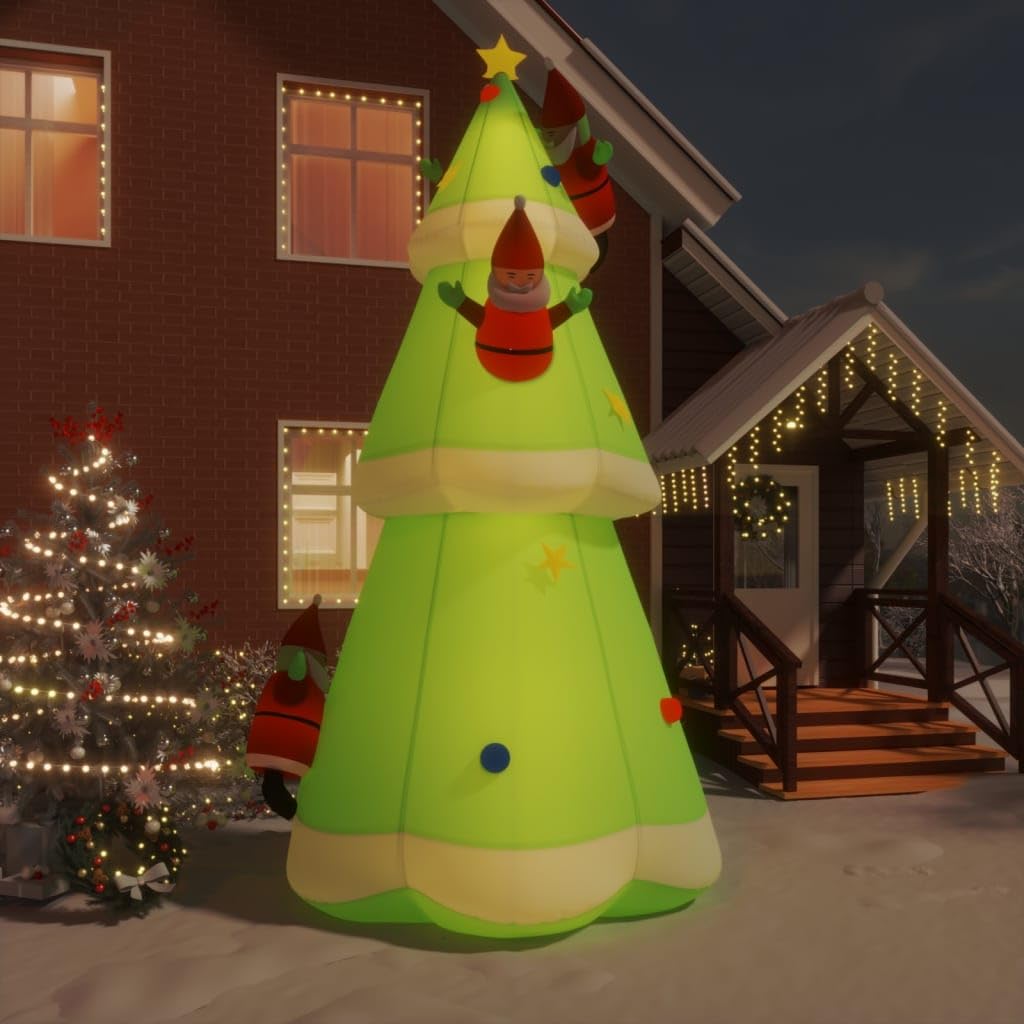 Aufblasbarer Weihnachtsbaum mit LEDs, 500 cm, wasserabweisendes Oxford-Gewebe, schnell aufblasbar für Festliche Outdoor-Weihnachtsdekoration