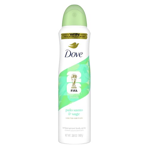 Dove Advanced Care Dry Spray Antiperspirant, Palo Santo & Sage, 72h Sweat & Odor Protection, Alcohol Free – FIFA World Cup Limited Edition, 3.8 oz