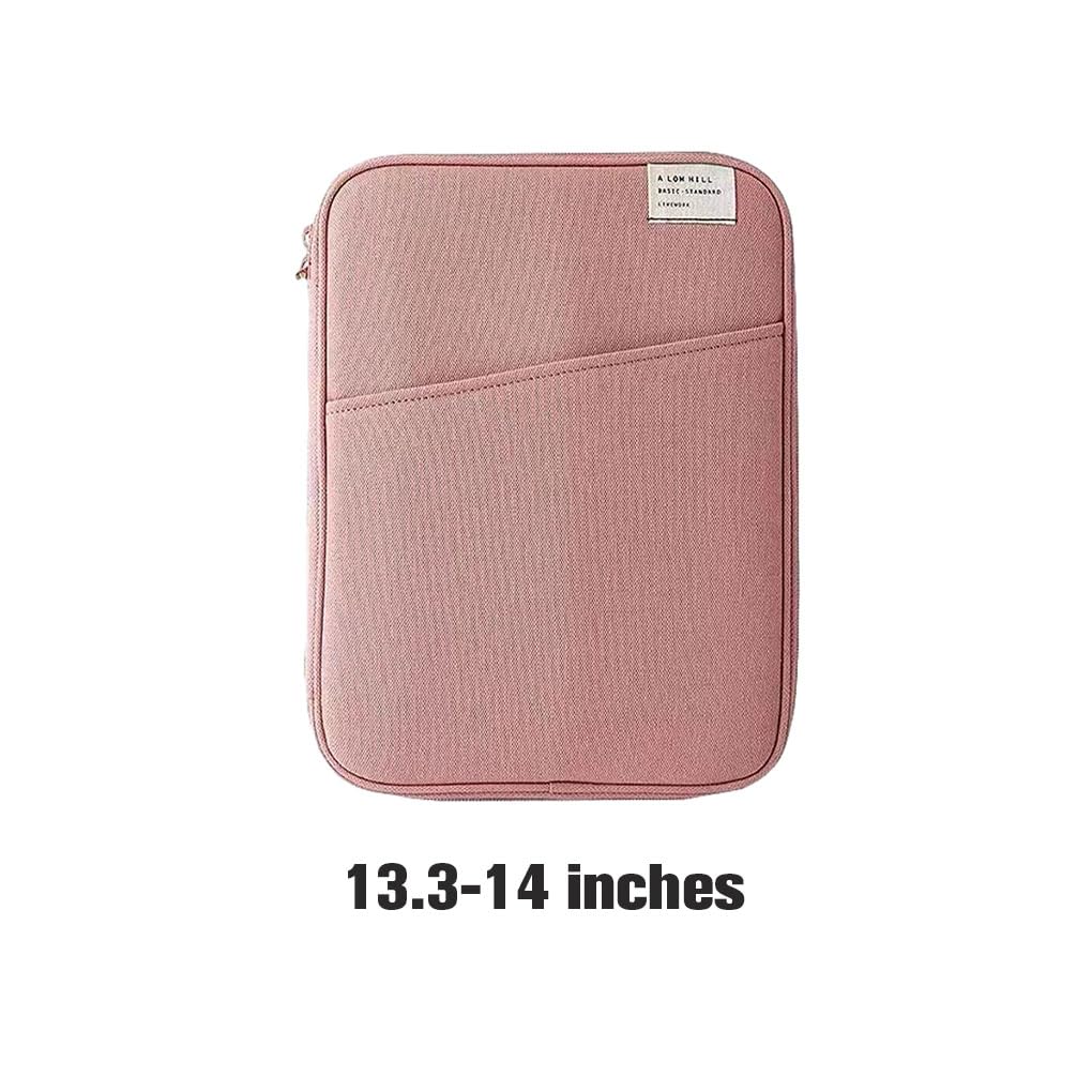 5 zestaw etui na tablet torba na laptopa torebka notebook klawiatura etui do przechowywania zamek błyskawiczny kabel ładujący organizer biznesowy różowy, różowy 33,3-35 cali