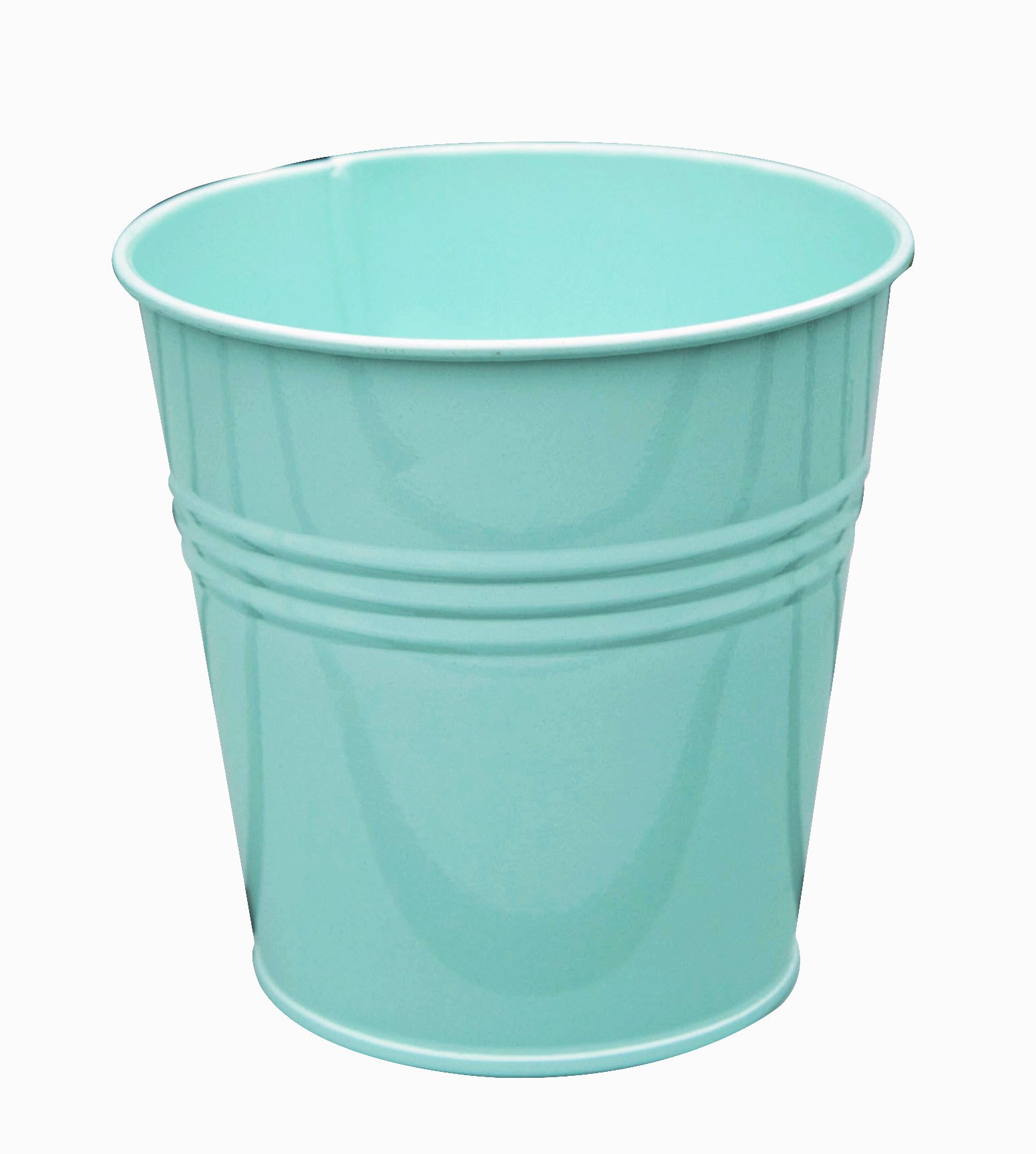 Spring Life Light Turquoise 10.5Cm Metal Tin Flower Pot Planter Pen Holder Container (Light Turquoise)