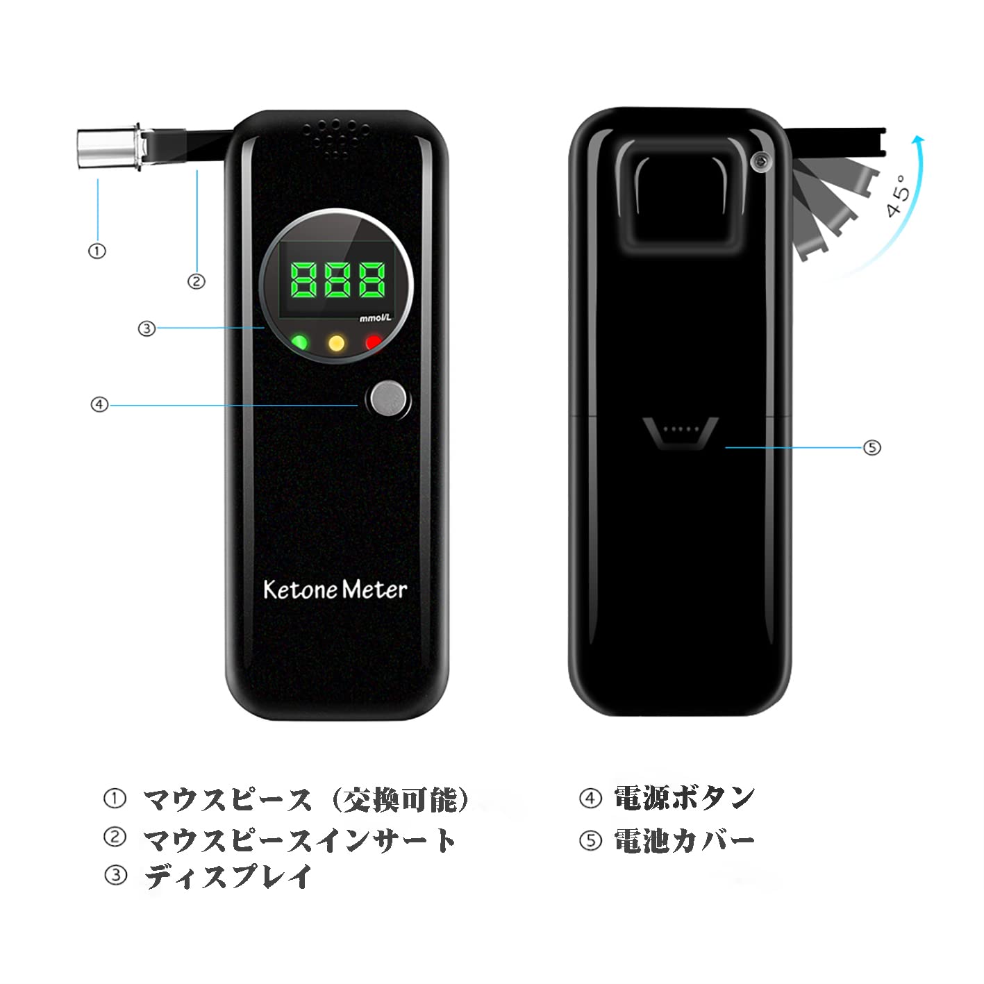 Amazon.co.jp: ケトン呼気試験器 Ketosis 測定器 ケトン体