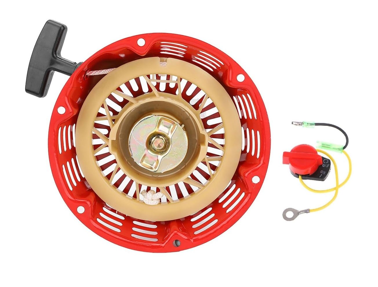Avviamento a strappo Motopompa Compatibile per Honda GX340 - GX390-188F - 190-6,5kw - 8 kw - Motore 15 hp, Avviamento Parti di Ricambio Durevole Recoil Starter Accessori