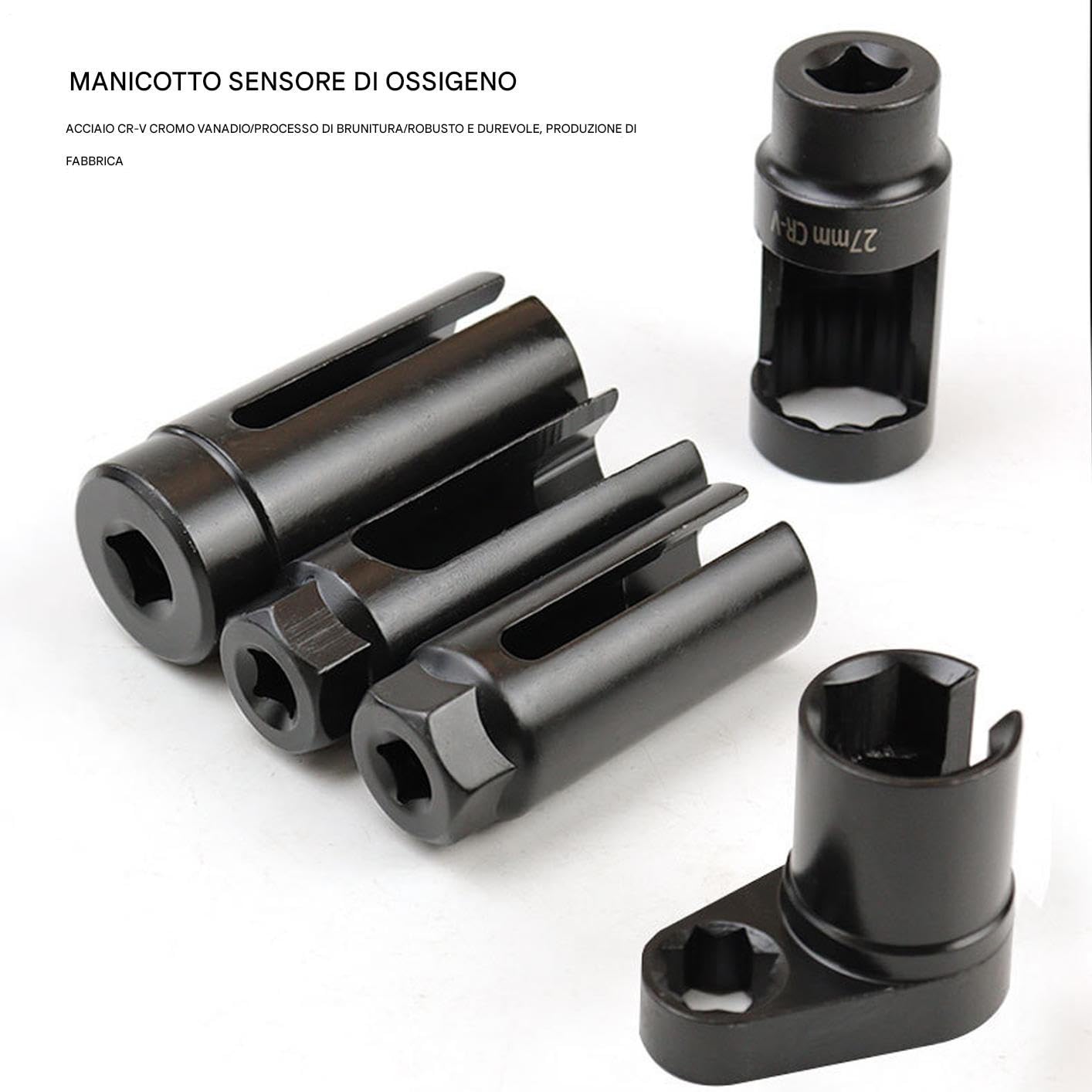 Generico Kit di Chiavi a Strumento Manuale Ergonomico Composto da 7 Pezzi | Kit Prese per Sensori Ossigeno per Manutenzione Veicoli Attrezzature Industriali Garage Officina