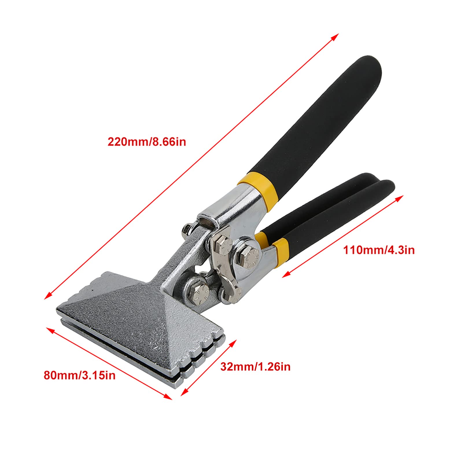 Sheet Metal Hand Seamer 80mm Straight Jaw, Bending Pliers with Non-Slip Grip and Safety Lock - Image 4