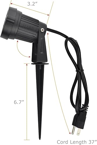 Miniatura 6 de GSS6005 - Foco LED de 5 W, voltaje de línea CA de 120 V, 3000 K cálido, construcción de metal con estaca de tierra, luz de paisaje, uso en