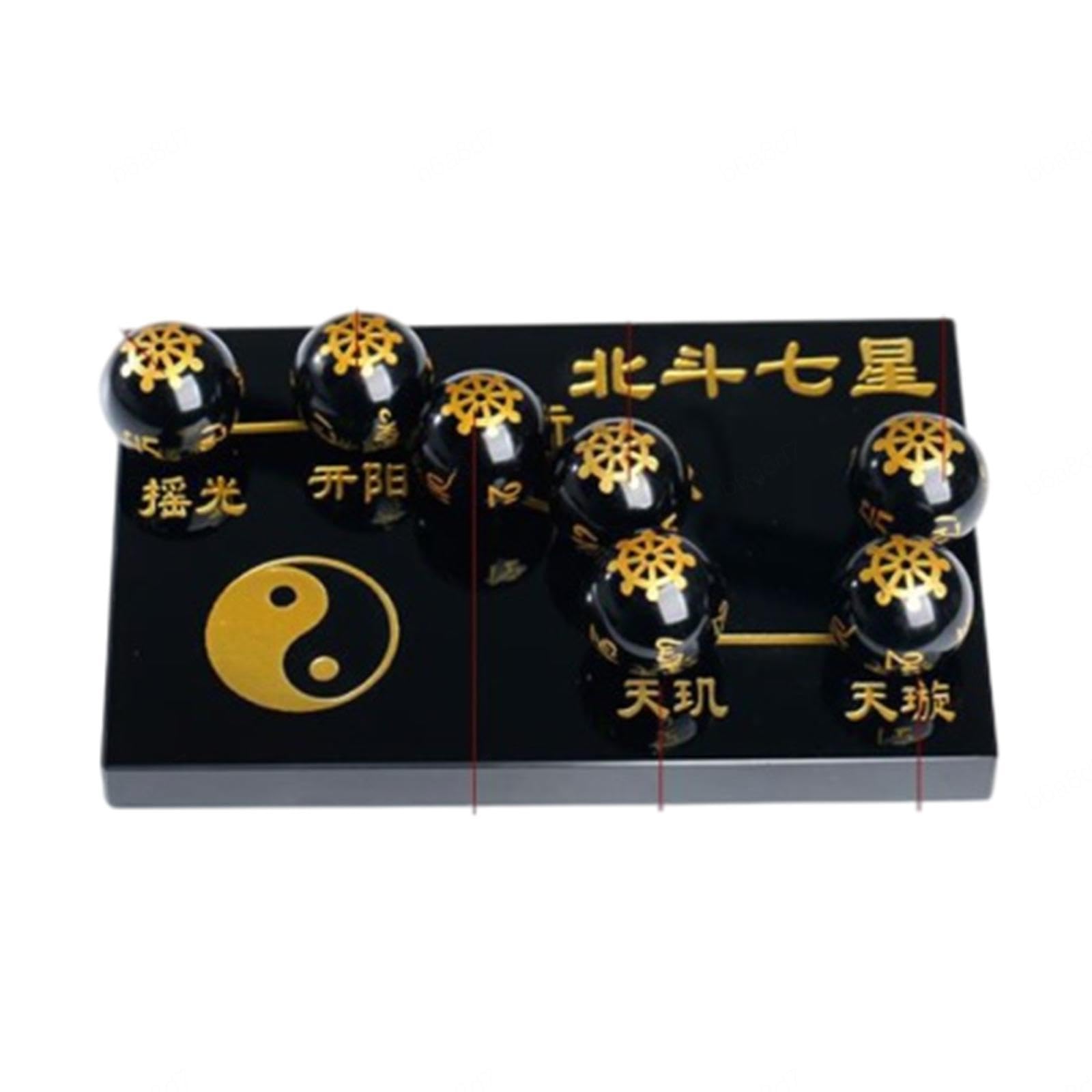 DPURPIWADY Chinese Obsidian Seven-Star Array Pi Yao/Pi Xiu Wealth Porsperity Statue,Attract and Luck Ball Best Decoration for Office Or Home,G