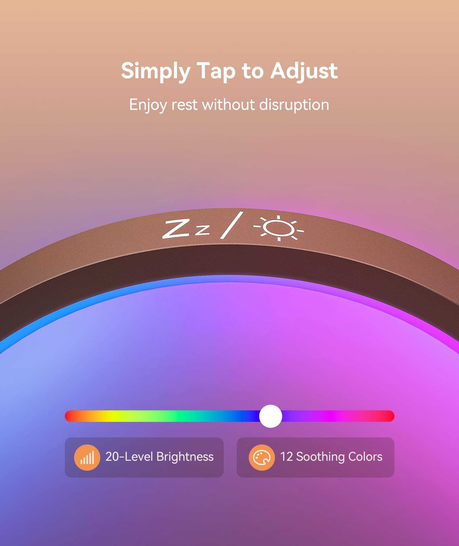 Dreamegg Despertador Amanecercon con 25 Ruido Blanco, Luz Nocturna Con Control Táctil Regulable, 12 Modos de Luz&20 Niveles de Brillo,Reloj de Mesita de Noche Con Carga USB Para Dormitorio, Salón