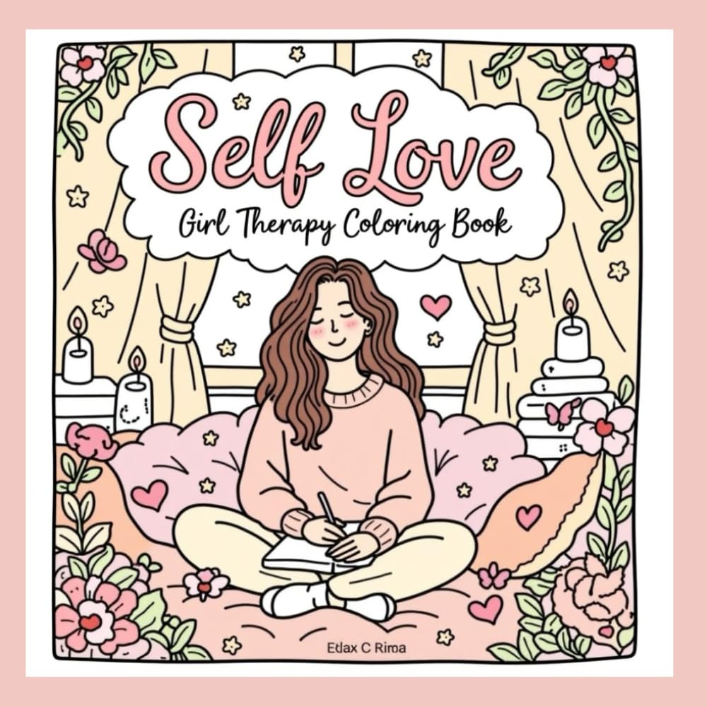 Self Love Girl Therapy Coloring Book: A Stress-Relief Coloring Journey for Calm, Confidence & Healing. A Gentle Self-Care Escape for Busy Minds. 70 pages 8.5x8.5 paperback
