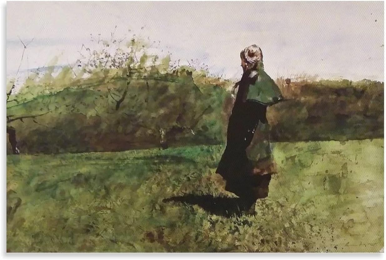 Orjdjz Wxkbl Famous Andrew Wyeth Poster The Woman By Landscape Canvas Wall Art Andrew Wyeth Prints and Painting for Home Decor Picture 40x65cmx1 Frameless