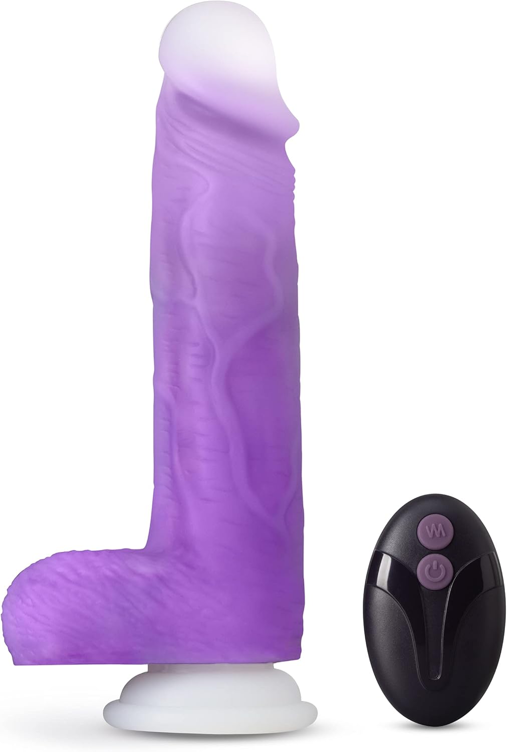 Blush Neo Elite Encore 8.5” Silicone 7 Vibrating Functions Dildo - Suction Cup Harness Compatible - IPX7 SensaFeel Deep Thrusting RC G-Spot Vibrator & Anal Play Lifelike Cock Adult Sex Toy - Purple