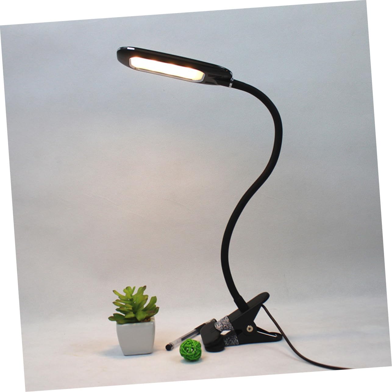 Hemobllo Luz Clip USB Lámpara de Lectura Lámpara de Clip Cuidado Ojos Portátil y Flexible Botón Pulsador para Cama Viajes Negra