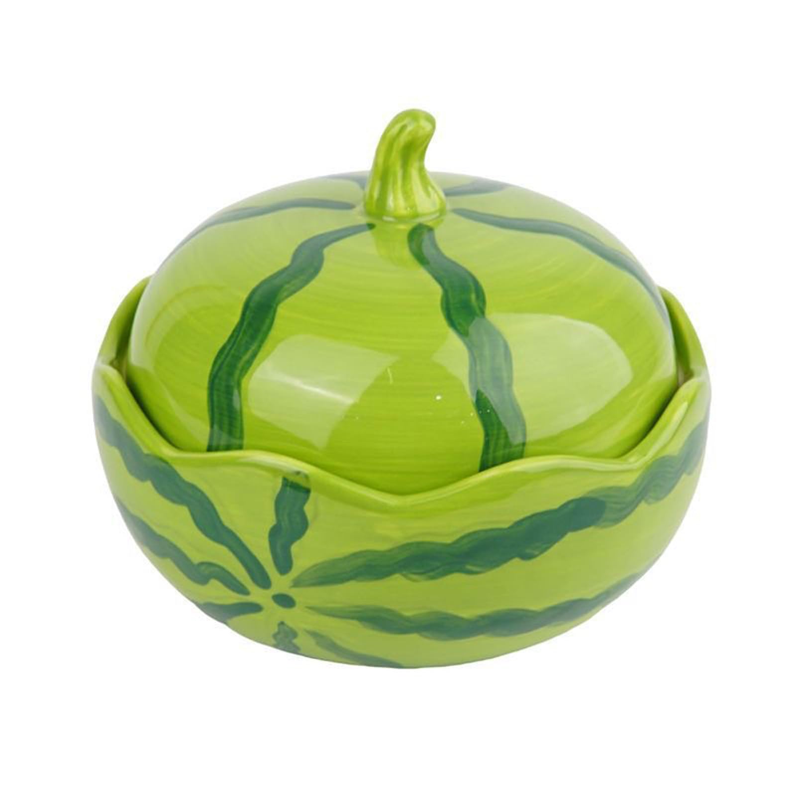 Zxfdsfdbnm Creative Watermelon Ceramic Soup Bowl with Lid Kitchen Tableware for Noodles and Hot Meals Double Layer Insulated Watermelon Earthenware Bowl