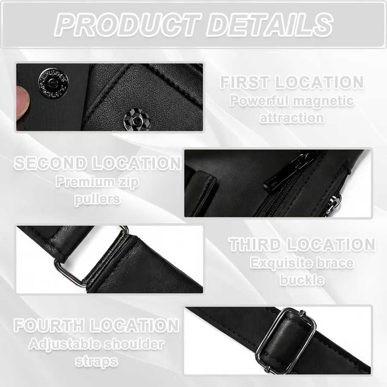 Borsa a Tracolla Ascellare, Borsa a Tracolla con Imbracatura e Portafoglio, Molteplici Tasche Antifurto, Borsa Antifurto per Uomo per Viaggi All'aperto