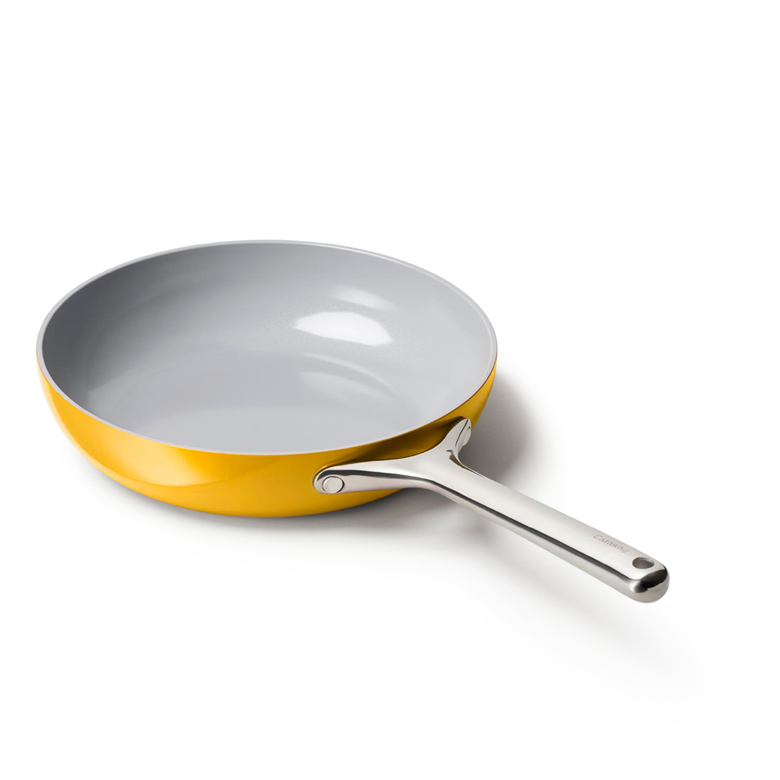 Caraway Nonstick Ceramic Frying Pan (2.7 qt, 10.5") - Non Toxic, PTFE & PFOA Free - Oven Safe & Compatible with All Stovetops (Gas, Electric & Induction) - Marigold