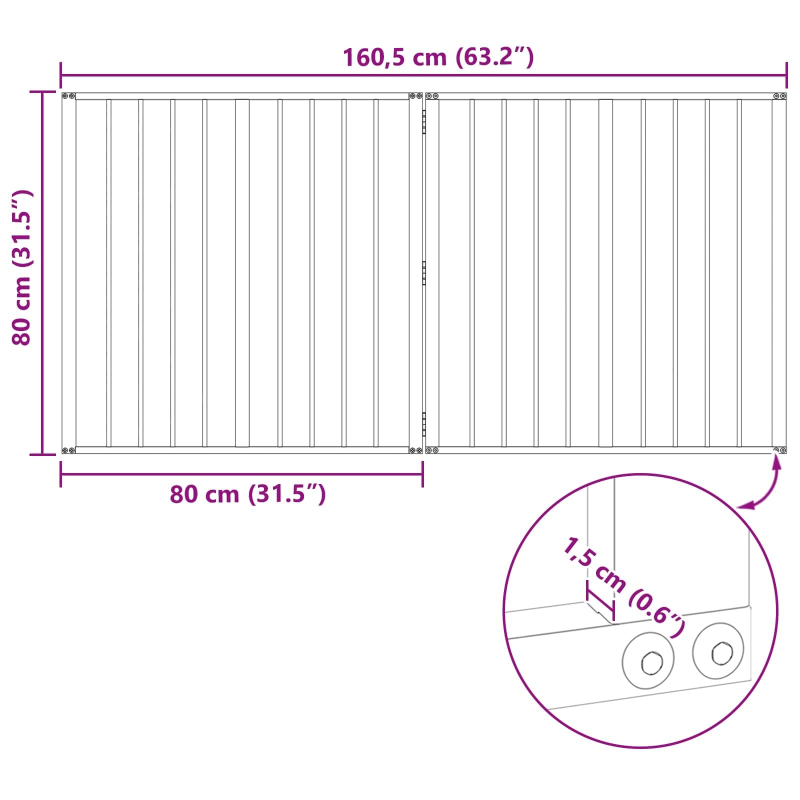 Portería para perros, 2 unidades, acero galvanizado negro, 80 x 80 cm, plegable y portátil, parque versátil para cachorros, caño seguro, protección interior y exterior, ideal para