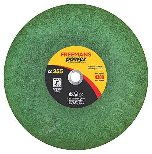 Image of FREEMANS 14-Inch Power Green Cut Off Wheels-(Set of 25 Pieces) | Made of White & Brown Aluminium Oxide Grain Abrasive|Use For Cutting of Metals, Steel, Stainless Steel, Cast Iron, and Ferrous Metals