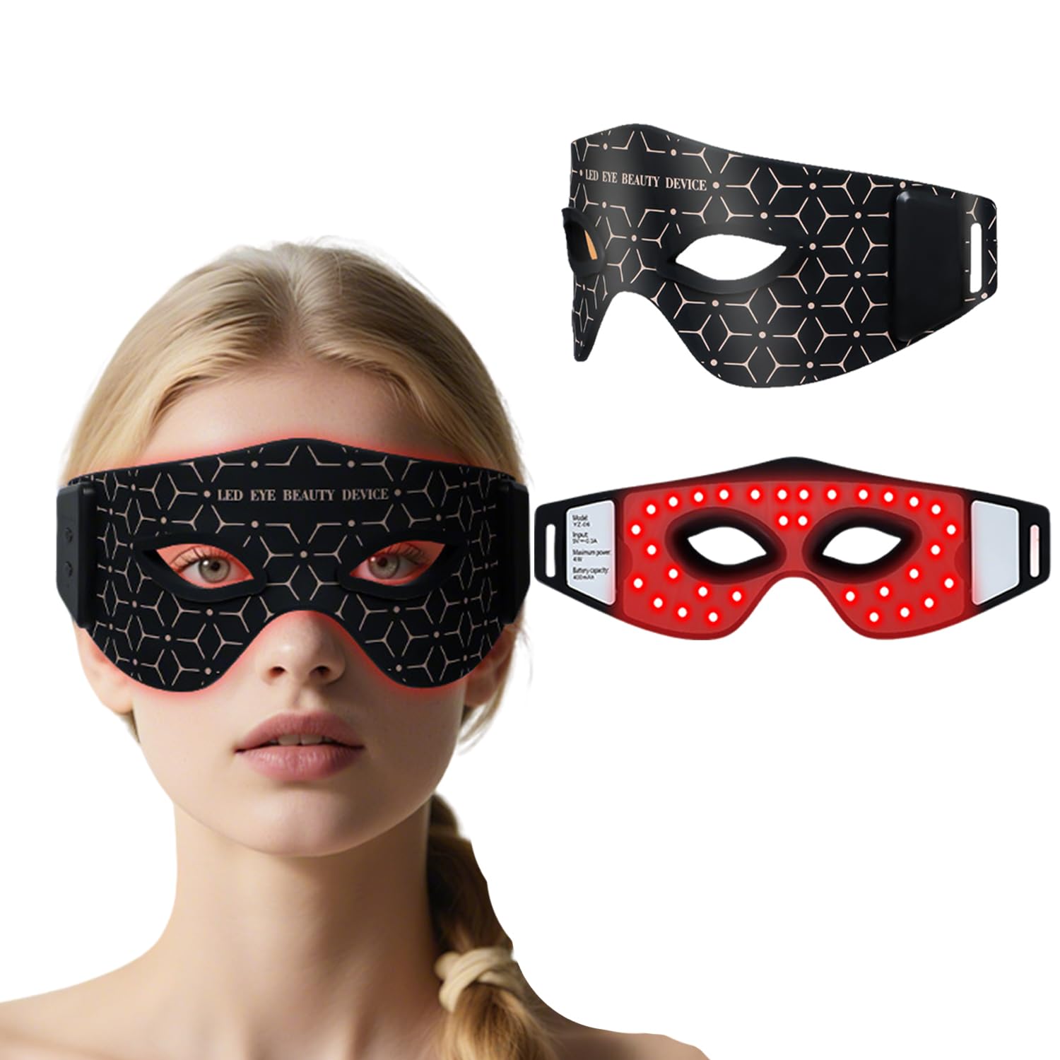Red Light Therapy Eye Mask 5 Modes Under-Eye Red Light Eye Mask Eye Massager for Fine Lines Eyes