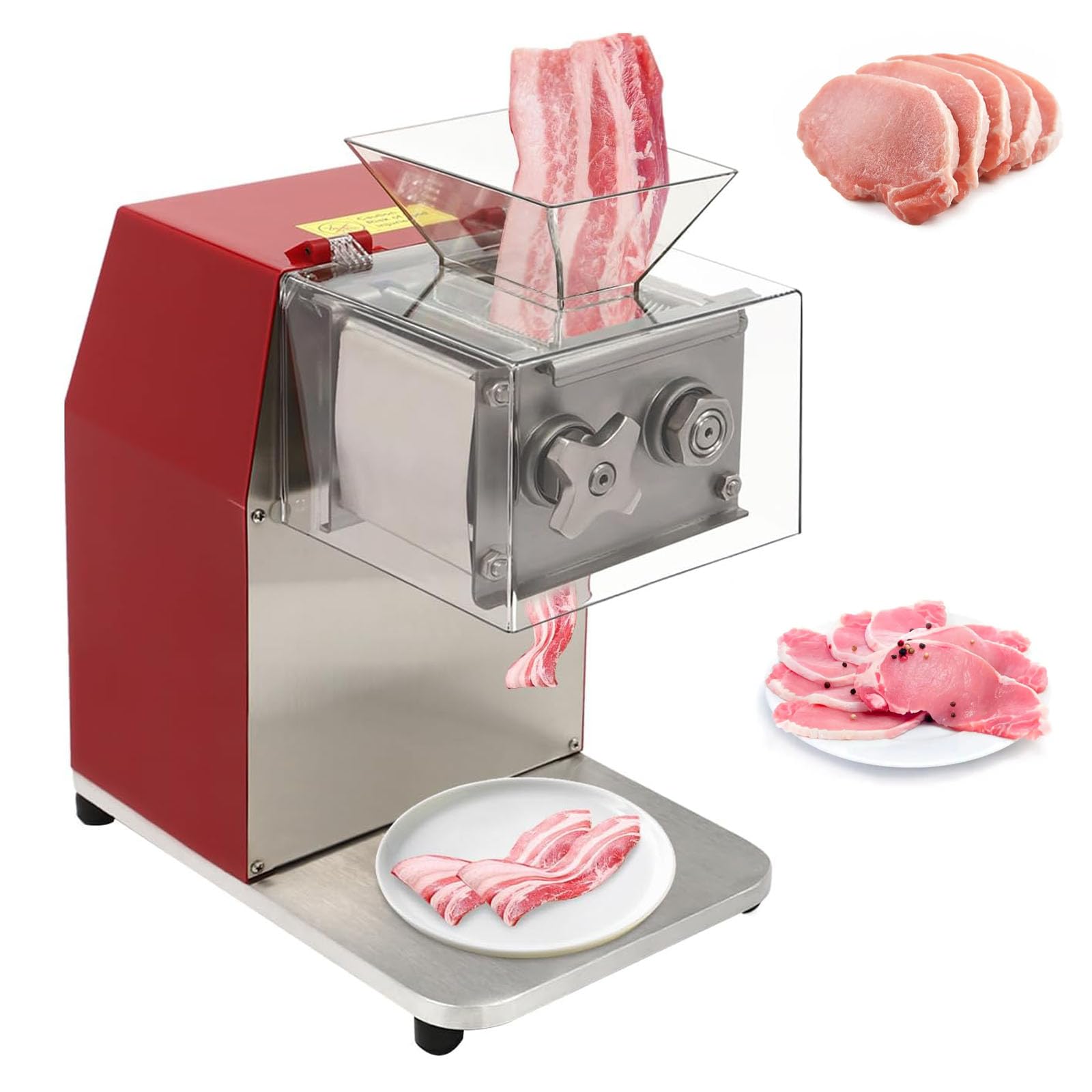 Generico Affettatrice e tagliacarne Professionale da 1100 W con Apertura Verticale, in Acciaio Inossidabile, con Lame Rimovibili, per Cucina Domestica (3,5 Pollici) (2,5 Pollici)