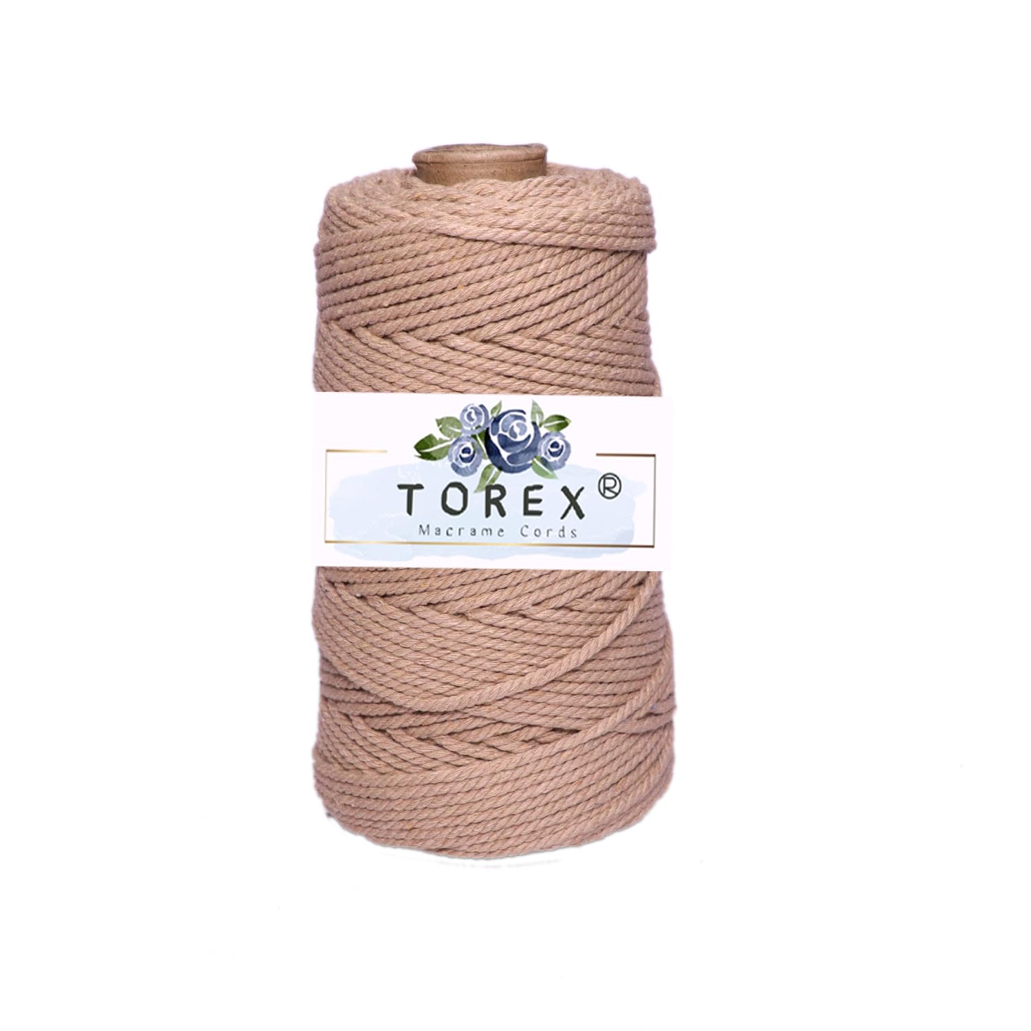 TOREX� | 3ply Twisted Cotton Macrame Thread/Rope (150 Meter, 350gram, 3mm) | Macrame Thread for Wall Hangers and DIY Projcts (Beige)