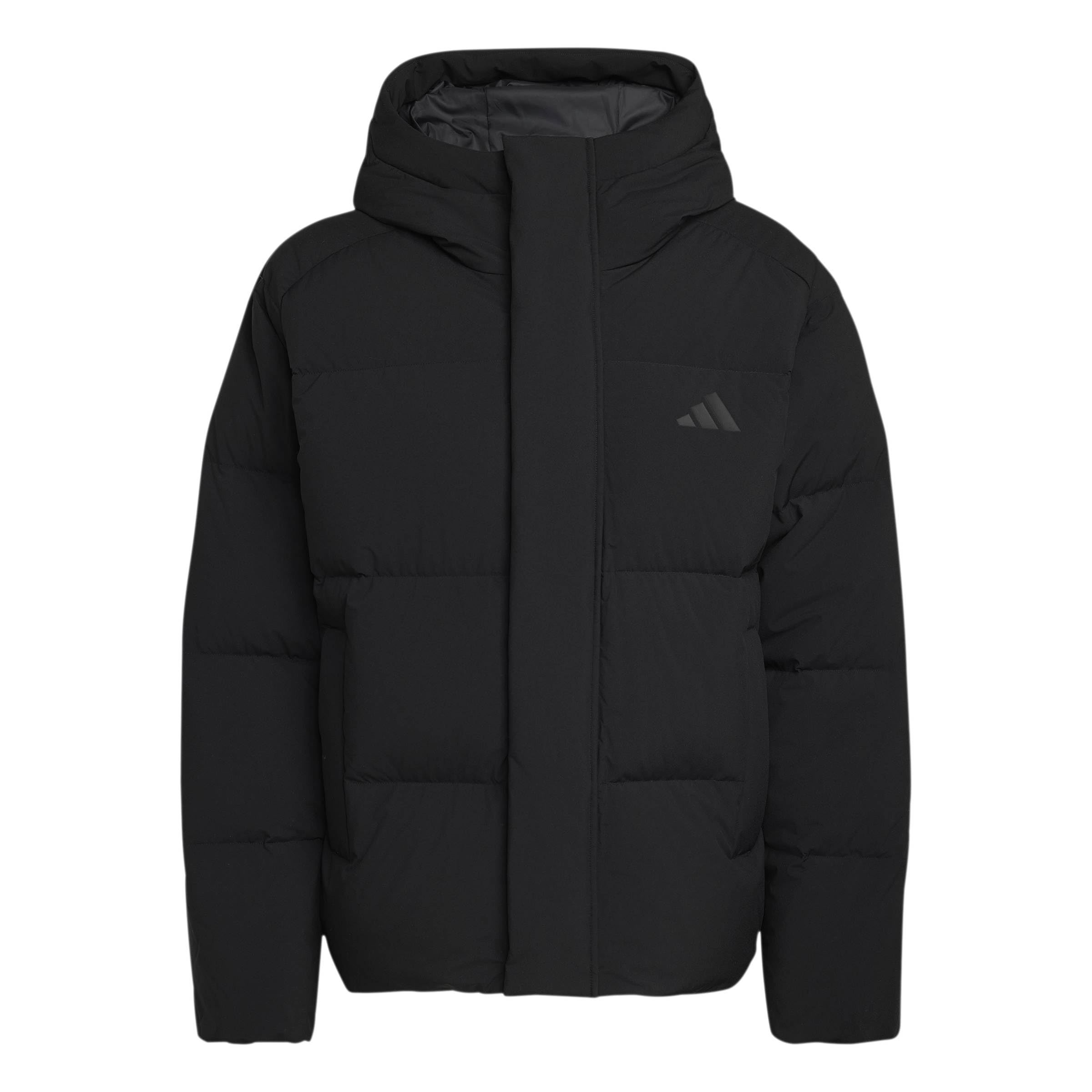 adidas Men's Helionic Down Puffer Hooded Coat, black, 3XL
