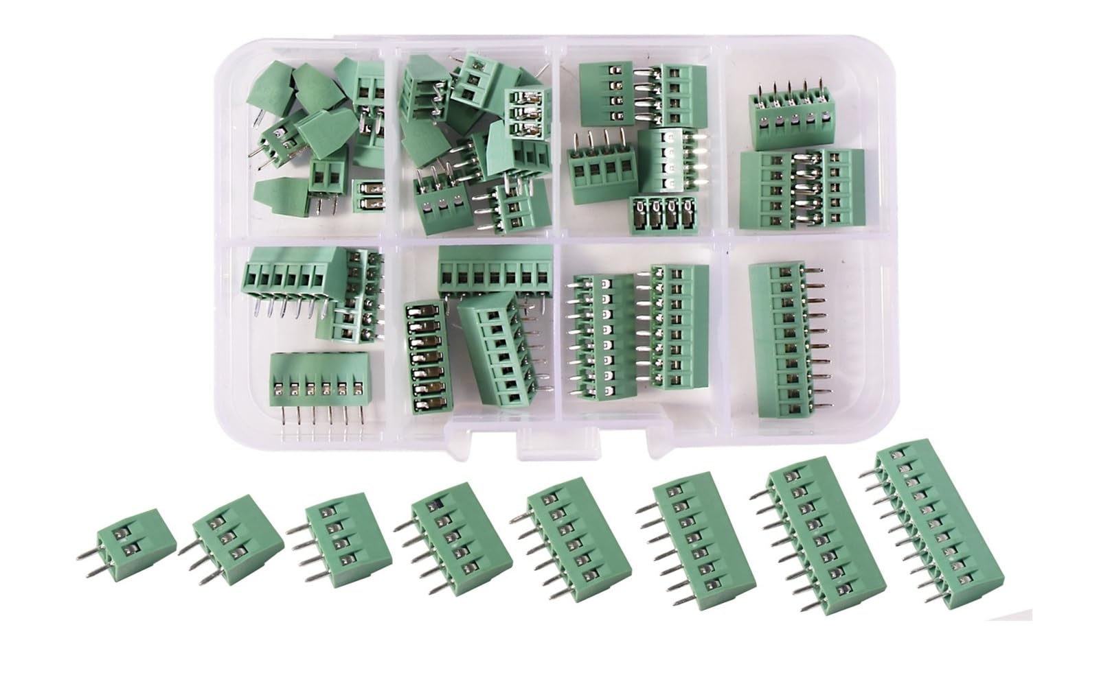 2,54 mm Schraubklemmen-Anschluss-Set für Kabel 2P 3P 4P 5P 6P 7P 8P 9P 10P 12P 14P 16P