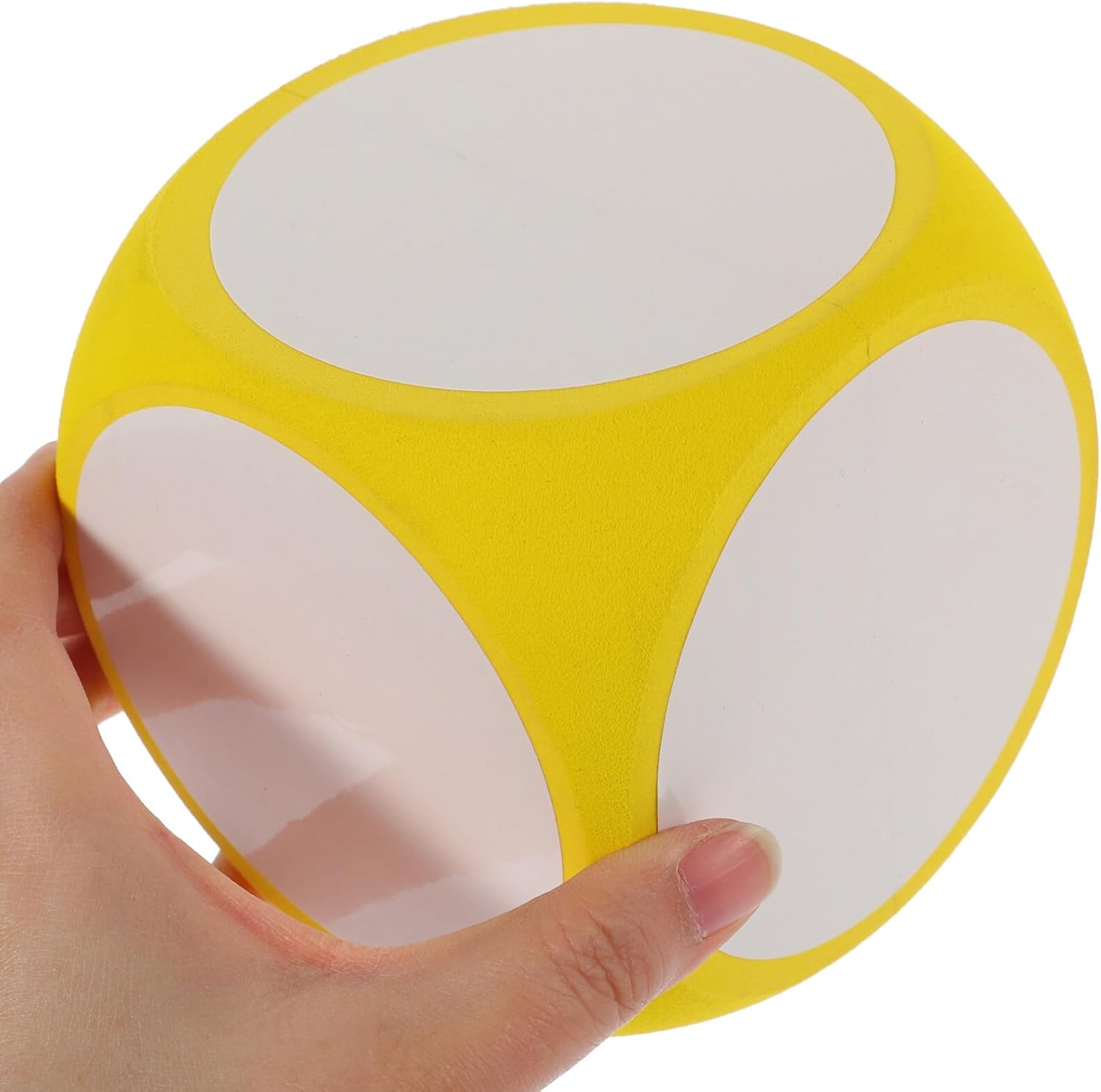 NUOBESTY Dry Erase Foam Dice, Large DIY Blank Jumbo Writing Cube for Classroom Math Teaching, Big Oversized Block for Kids Educational Games, Party, Yellow
