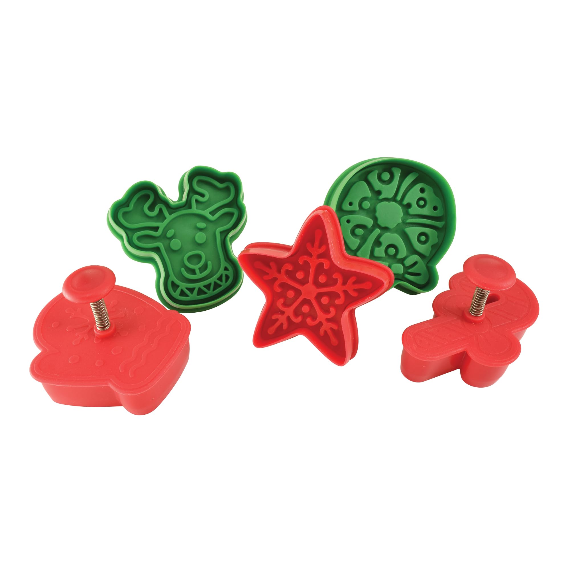 R & M International 0488 - Juego de 5 sellos de galletas de Navidad, tamaño normal, multicolor